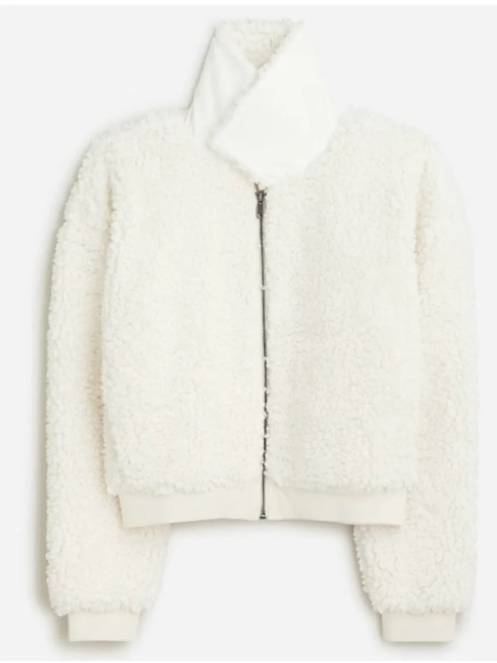 NWT J. Crew Cream Teddy Sherpa Zip Jacket